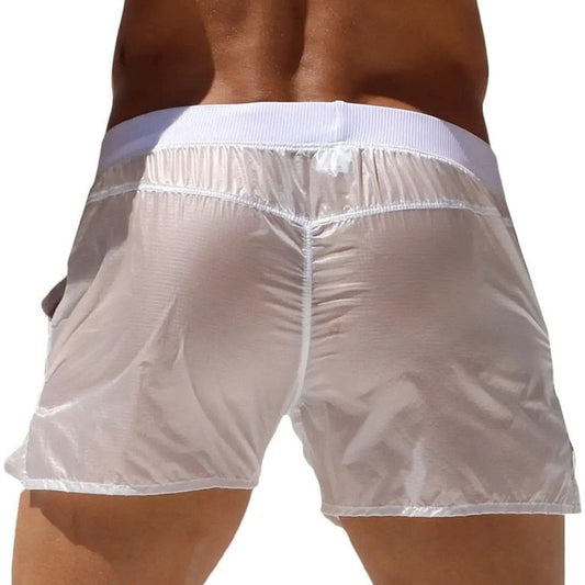 sexy gay man in Gay Swimwear & Beachwear | Kinky Transparent Swim Trunks - pridevoyageshop.com - gay men’s underwear and swimwear