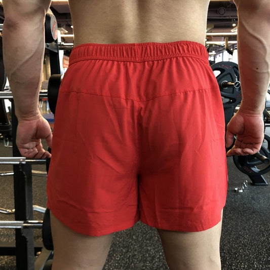 gay hunk in red Mens Ultra Power Training Shorts | Gay Shorts - Men's Activewear, gym short, sport shorts, running shorts- pridevoyageshop.com