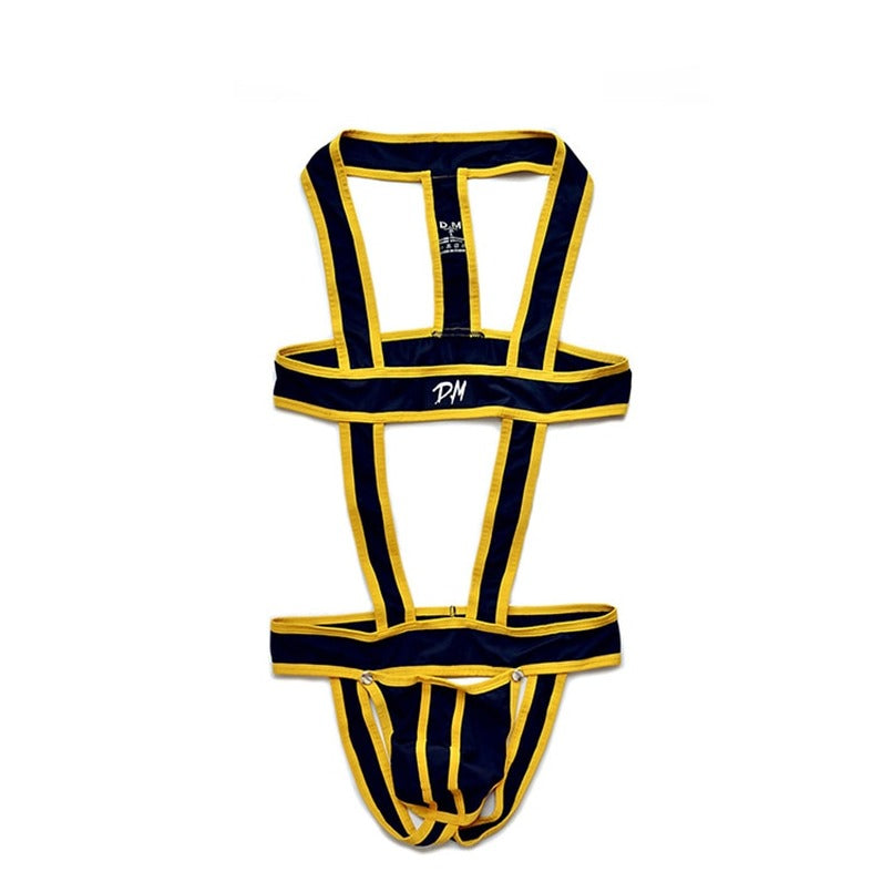 yellow DM Release Jockstrap Harness | Harness for Men- pridevoyageshop.com - gay men’s harness, lingerie and fetish wear