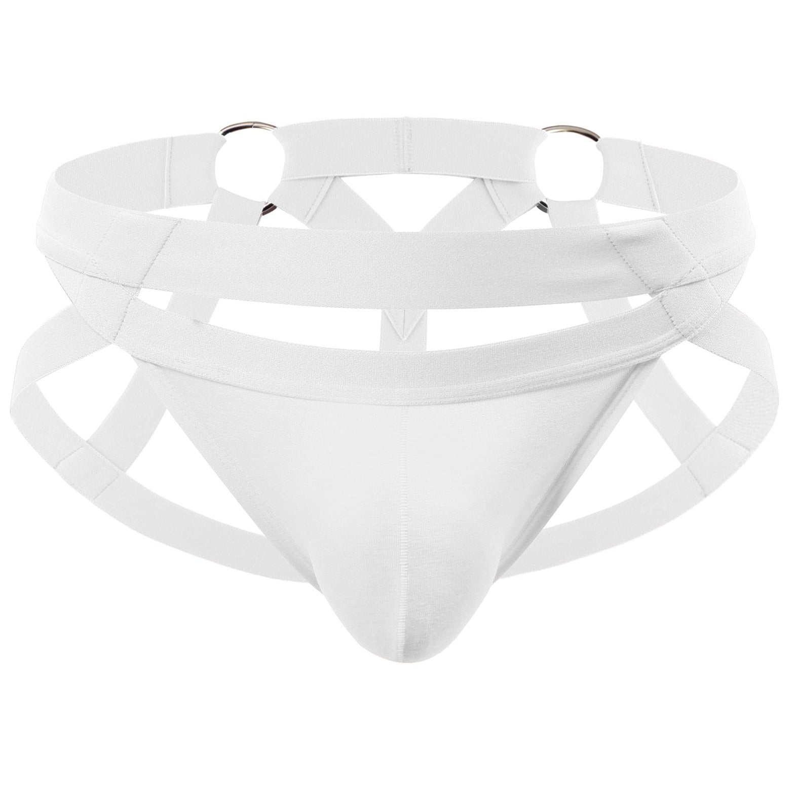 white Erotic Bondage Jockstrap: Mens Jock Strap Underwear and Gay Lingerie - pridevoyageshop.com - gay men’s underwear and swimwear