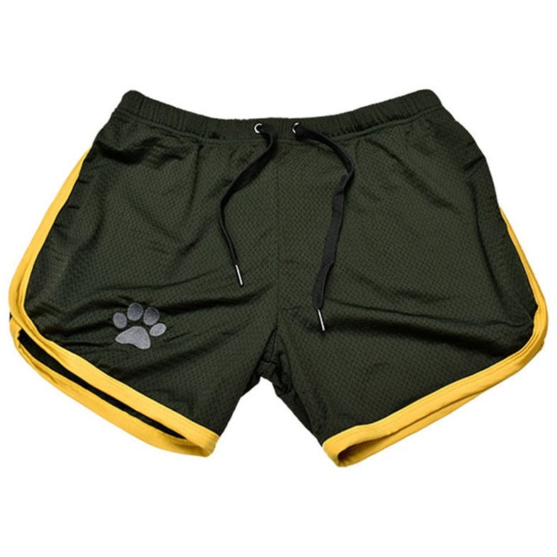 black yellow gray white Gay Shorts | Gay Bear Paw Gym Shorts - Men's Activewear, gym short, sport shorts, running shorts- pridevoyageshop.com