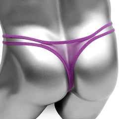 Purple Men's Jasmine G-String Thong with Penis Hole - pridevoyageshop.com - gay men’s bodystocking, lingerie, fishnet and fetish wear