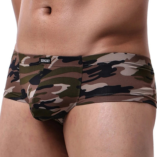 green Men's Buns Out Camo Square Cut Boxer Briefs 4-Pack - pridevoyageshop.com - gay men’s underwear and swimwear