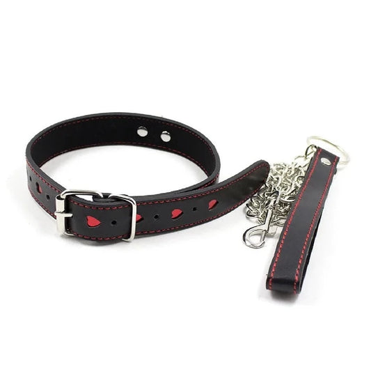 Heart-shaped Love Puppy Collar & Chain Leash - pridevoyageshop.com - gay men’s bodystocking, lingerie, fishnet and fetish wear