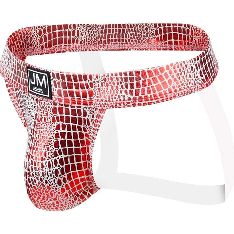 red Gay Jockstrap: Snakeskin Jockstrap & Erotic Gay Lingerie- pridevoyageshop.com - gay men’s underwear and swimwear