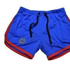 blue red gray white Gay Shorts | Gay Bear Paw Gym Shorts - Men's Activewear, gym short, sport shorts, running shorts- pridevoyageshop.com