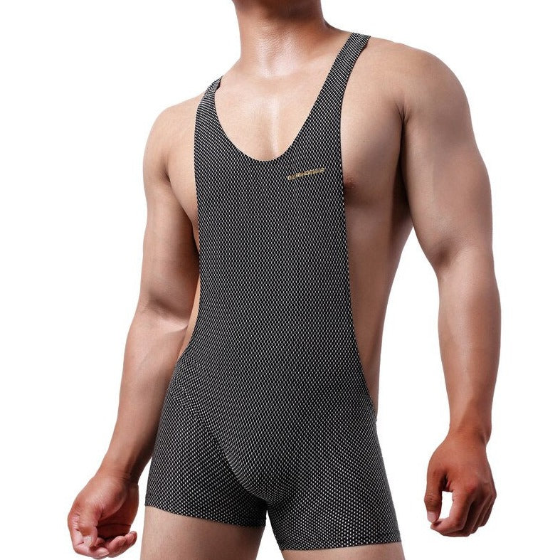sexy gay man in black Gay Singlet and Bodysuit | Men's Workout Gym Singlets - Men's Singlets, Bodysuits, Rompers & Jumpsuits - pridevoyageshop.com