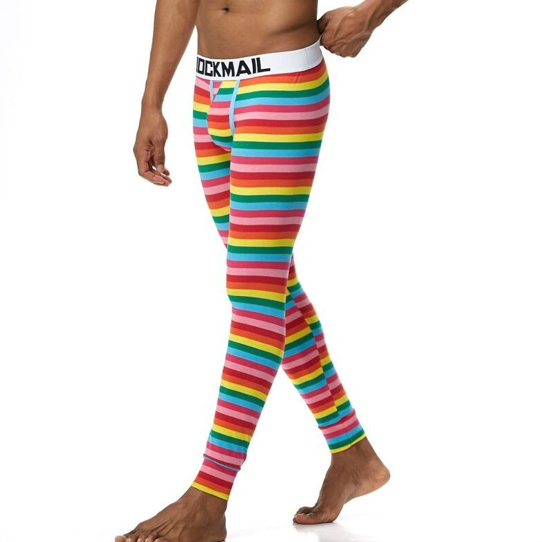 sexy gay man in rainbow Gay Leggings | Men's WFH Thermal Leggings - pridevoyageshop.com - gay men’s underwear and activewear