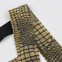 details of Gold Gay Jockstrap: Snakeskin Jockstrap & Erotic Gay Lingerie- pridevoyageshop.com - gay men’s underwear and swimwear