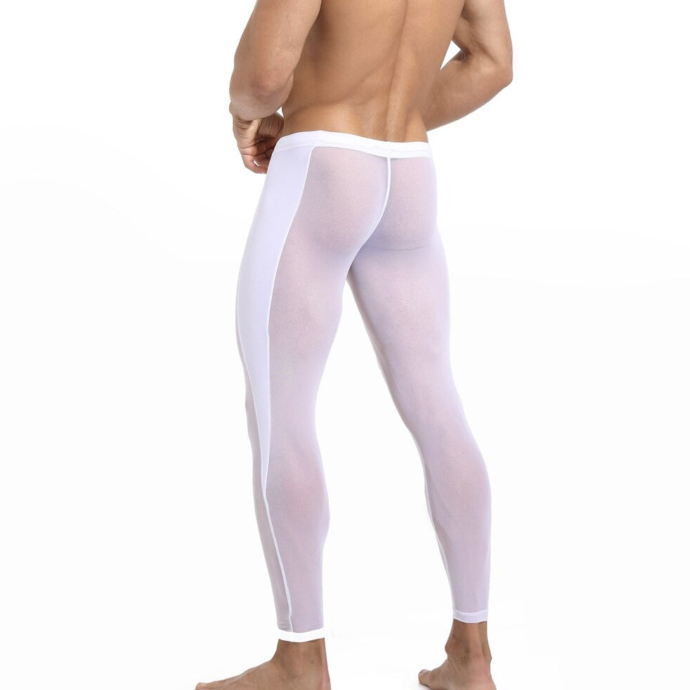 sexy gay man in white Gay Leggings | Men's Breathable Mesh Leggings - pridevoyageshop.com - gay men’s underwear and activewear