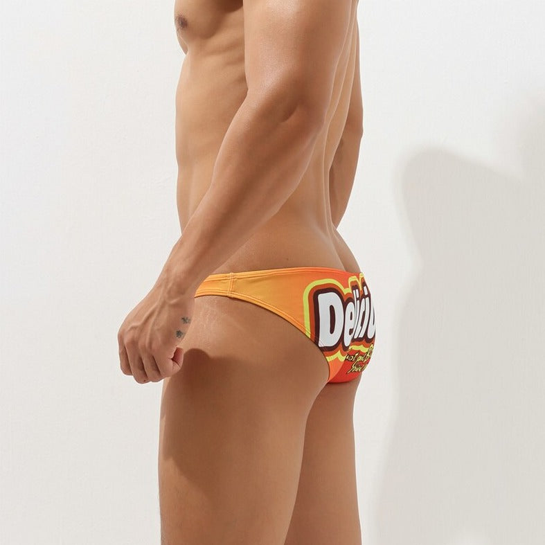 sexy gay man in Gradient orange SEOBEAN Gay Fun Statement Briefs | Gay Mens Underwear- pridevoyageshop.com - gay men’s underwear and swimwear