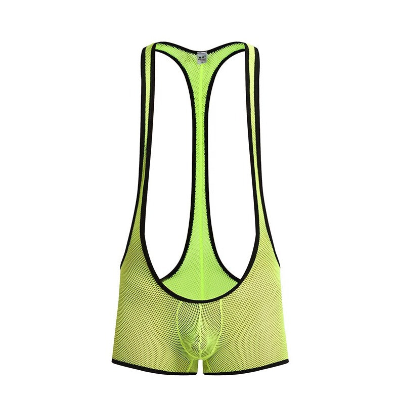 yellow Gay Singlet and Bodysuit | See Through Wrestling Singlets - Men's Singlets, Bodysuits, Rompers & Jumpsuits - pridevoyageshop.com