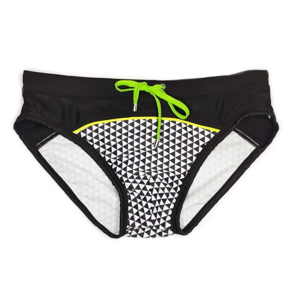 details of Men's Checker Flash Swim Briefs - pridevoyageshop.com - gay men’s underwear and swimwear