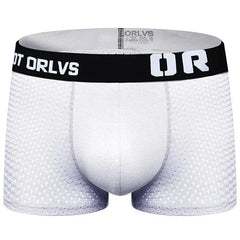 white ORLVS Men's Breathable Mesh Boxer Briefs - pridevoyageshop.com - gay men’s underwear and swimwear