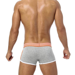 a sexy gay man in gray Man's 85 Collection Side Stripe Boxer Briefs - pridevoyageshop.com - gay men’s underwear and swimwear