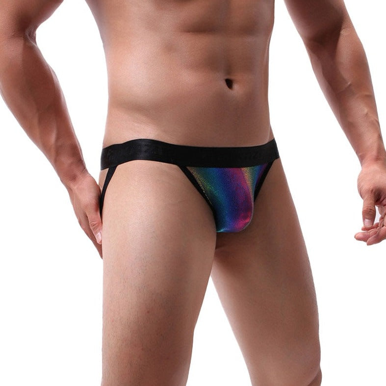 hot gay man in Rainbow Sparkle Jockstrap: Pride Jockstrap & Gay Jockstrap- pridevoyageshop.com - gay men’s underwear and swimwear