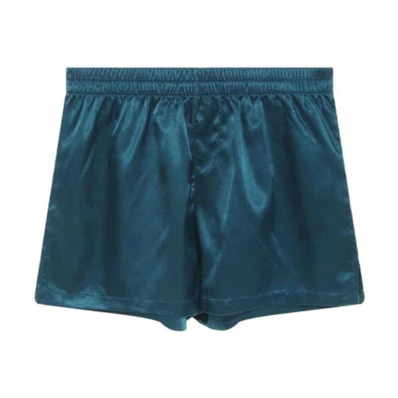 blue Men's Ice Silk Lounge Shorts - pridevoyageshop.com - gay men’s underwear and swimwear