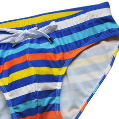 details of Gay Swimwear | Colorful Stripe Swim Briefs- pridevoyageshop.com - gay men’s underwear and swimwear