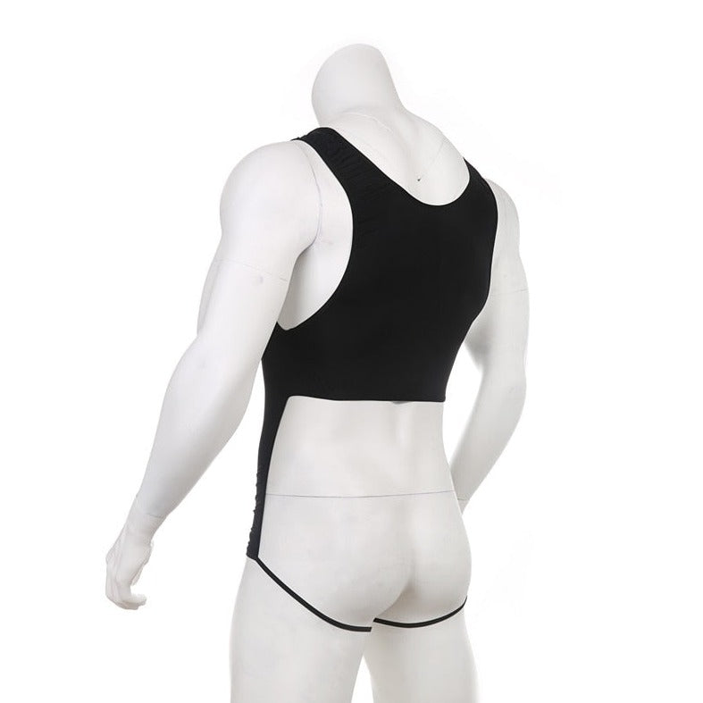 black Gay Bodysuit and Singlet | Show It Off Blackless Bodysuit - Men's Singlets, Bodysuits, Leotard & Unitard - pridevoyageshop.com