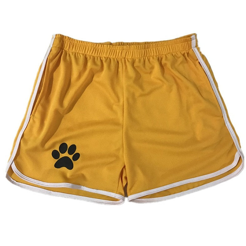yellow white gray white Gay Shorts | Gay Bear Paw Gym Shorts - Men's Activewear, gym short, sport shorts, running shorts- pridevoyageshop.com