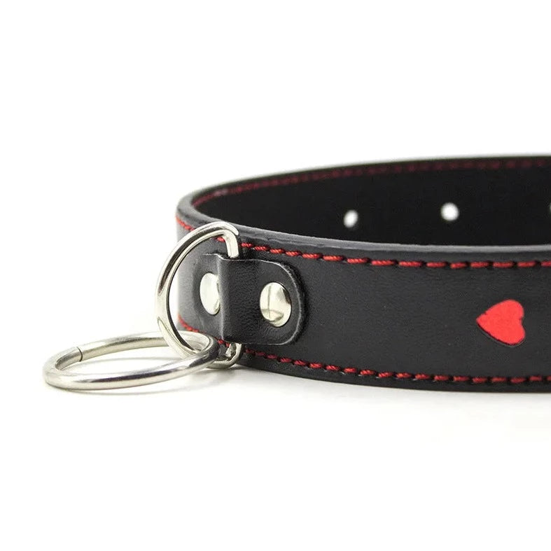 Heart-shaped Love Puppy Collar & Chain Leash - pridevoyageshop.com - gay men’s bodystocking, lingerie, fishnet and fetish wear