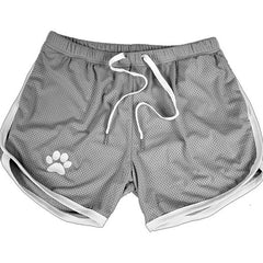 gray white Gay Shorts | Gay Bear Paw Gym Shorts - Men's Activewear, gym short, sport shorts, running shorts- pridevoyageshop.com