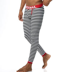 sexy gay man in Where's Waldo Red + White Gay Leggings | Men's WFH Thermal Leggings - pridevoyageshop.com - gay men’s underwear and activewear