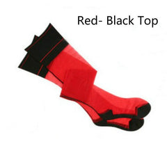 Red- Black Top Men's Thigh High Transparent Stockings | Gay Lingerie - pridevoyageshop.com - gay men’s bodystocking, lingerie, fishnet and fetish wear
