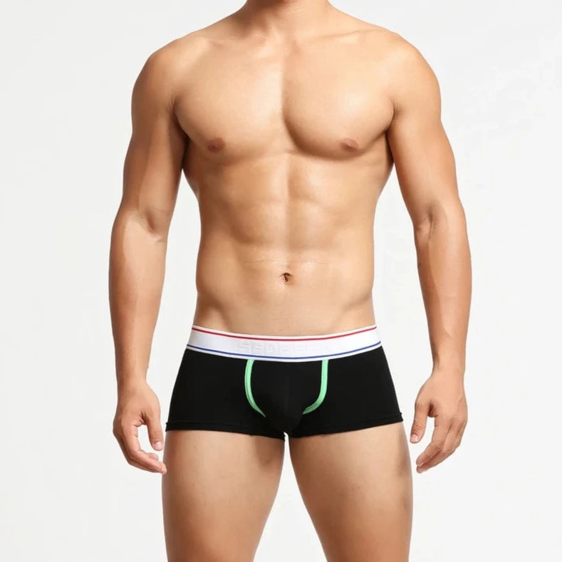 a sexy gay man in black SEOBEAN "Can You Host" Boxer Briefs - pridevoyageshop.com - gay men’s underwear and swimwear