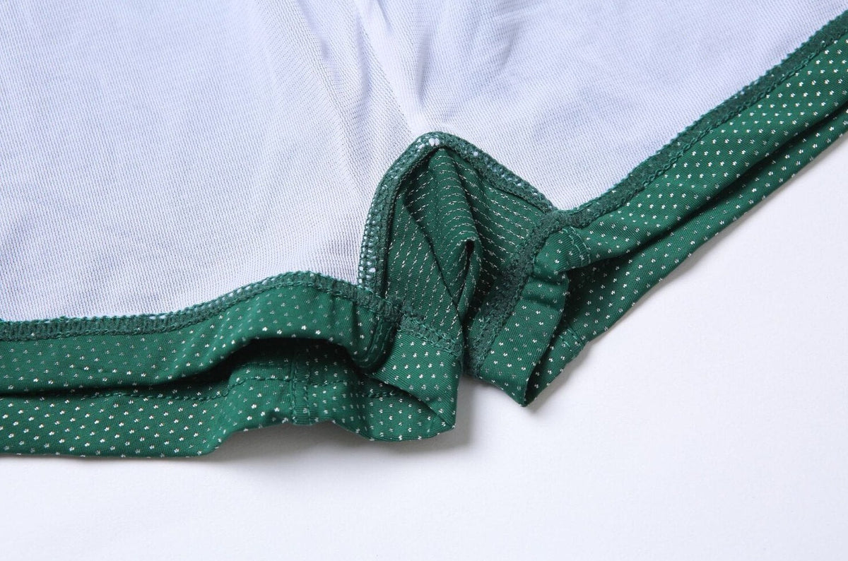 details of green Gay Swimwear & Beachwear | Men's Bowtie Tight Swim Trunks - pridevoyageshop.com - gay men’s underwear and swimwear