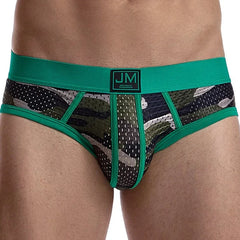 a hot gay man in green Jockmail Men's Mesh Camo Briefs - pridevoyageshop.com - gay men’s underwear and swimwear