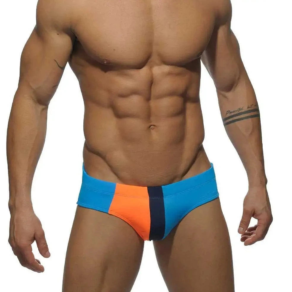 Orange + Blue Gay Men's Racing Swim Briefs - pridevoyageshop.com - gay men’s underwear and swimwear