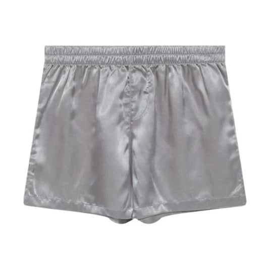 gray Men's Ice Silk Lounge Shorts - pridevoyageshop.com - gay men’s underwear and swimwear
