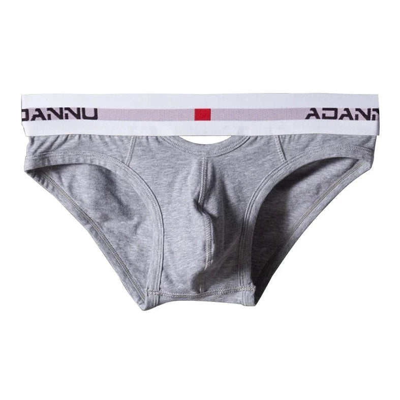 gray Adannu Gay Men's Hollow Front and Back Briefs - pridevoyageshop.com - gay men’s underwear and swimwear