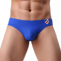 a hot gay man in blue Brave Person Badge See Through Briefs - pridevoyageshop.com - gay men’s underwear and swimwear