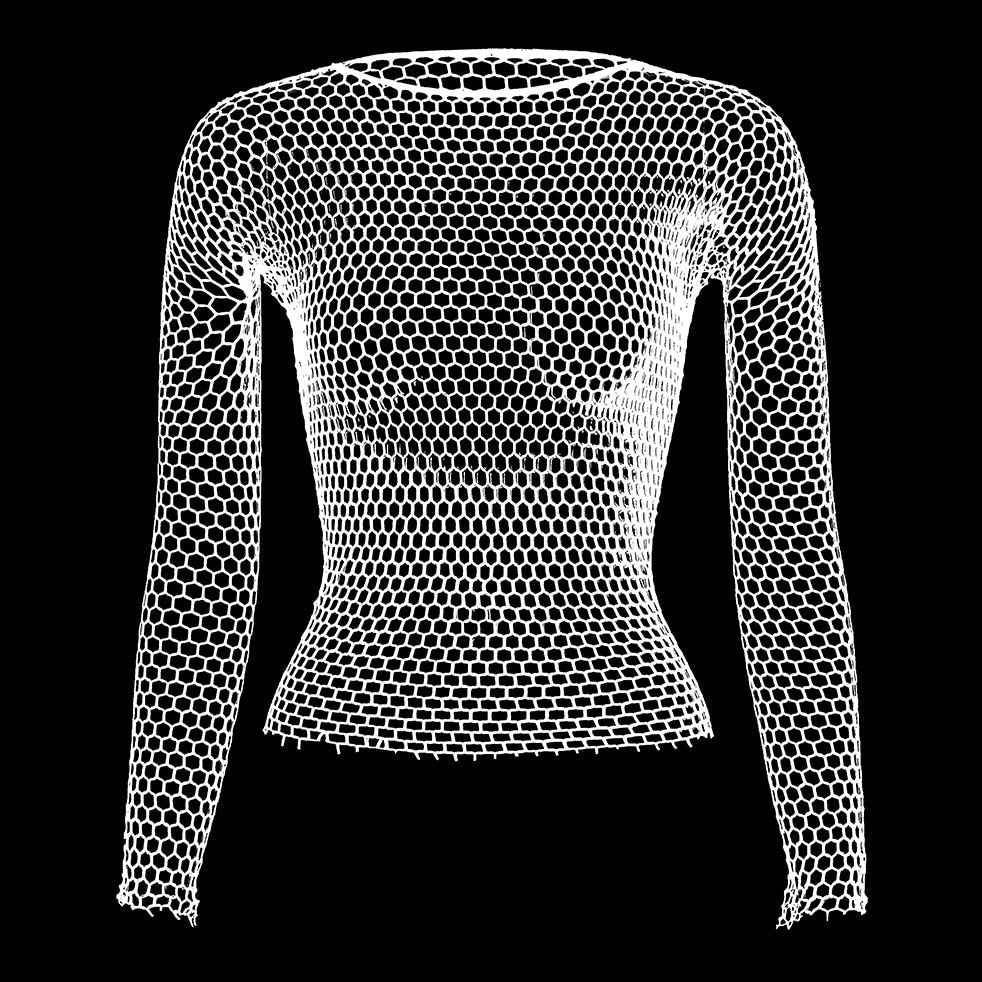 white Men's Long Sleeve Fishnet T-Shirt: Top Net Shirt for Men- pridevoyageshop.com - gay men’s harness, lingerie and fetish wear