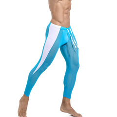 sexy gay man in sky blue Gay Leggings | Men's Breathable Mesh Leggings - pridevoyageshop.com - gay men’s underwear and activewear