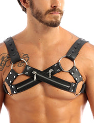 sexy gay man in Zipper X-Gay Man Chest Harness | Gay Harness- pridevoyageshop.com - gay men’s harness, lingerie and fetish wear