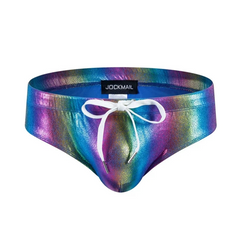 Holographic Rainbow Men’s Venom Lust Swim Briefs with Pad - pridevoyageshop.com - gay men’s sexy swim briefs, trunks, board shorts, and bikinis
