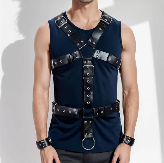 Command Cock Ring Body Harness - pridevoyageshop.com - gay men’s puppy play gear, lingerie, fishnet and fetish wear