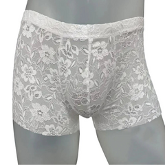 Ivory Men’s Lace Lover Boxer - pridevoyageshop.com - gay men’s thongs, boxers, briefs and jockstraps