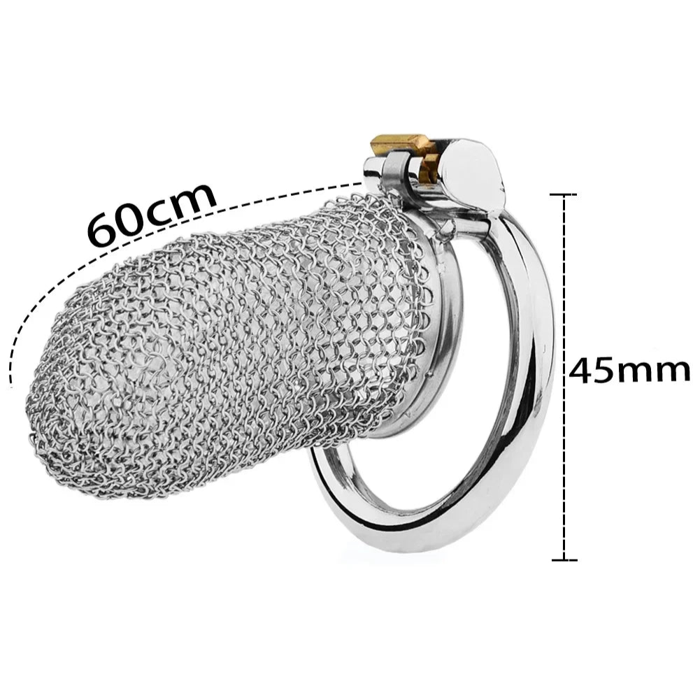 L size ChainMail Cock Cage from Pridevoyageshop