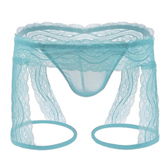 Light blue Men’s Kinked Up Floral Lace Boxers - pridevoyageshop.com - gay men’s thongs, boxers, briefs and jockstraps