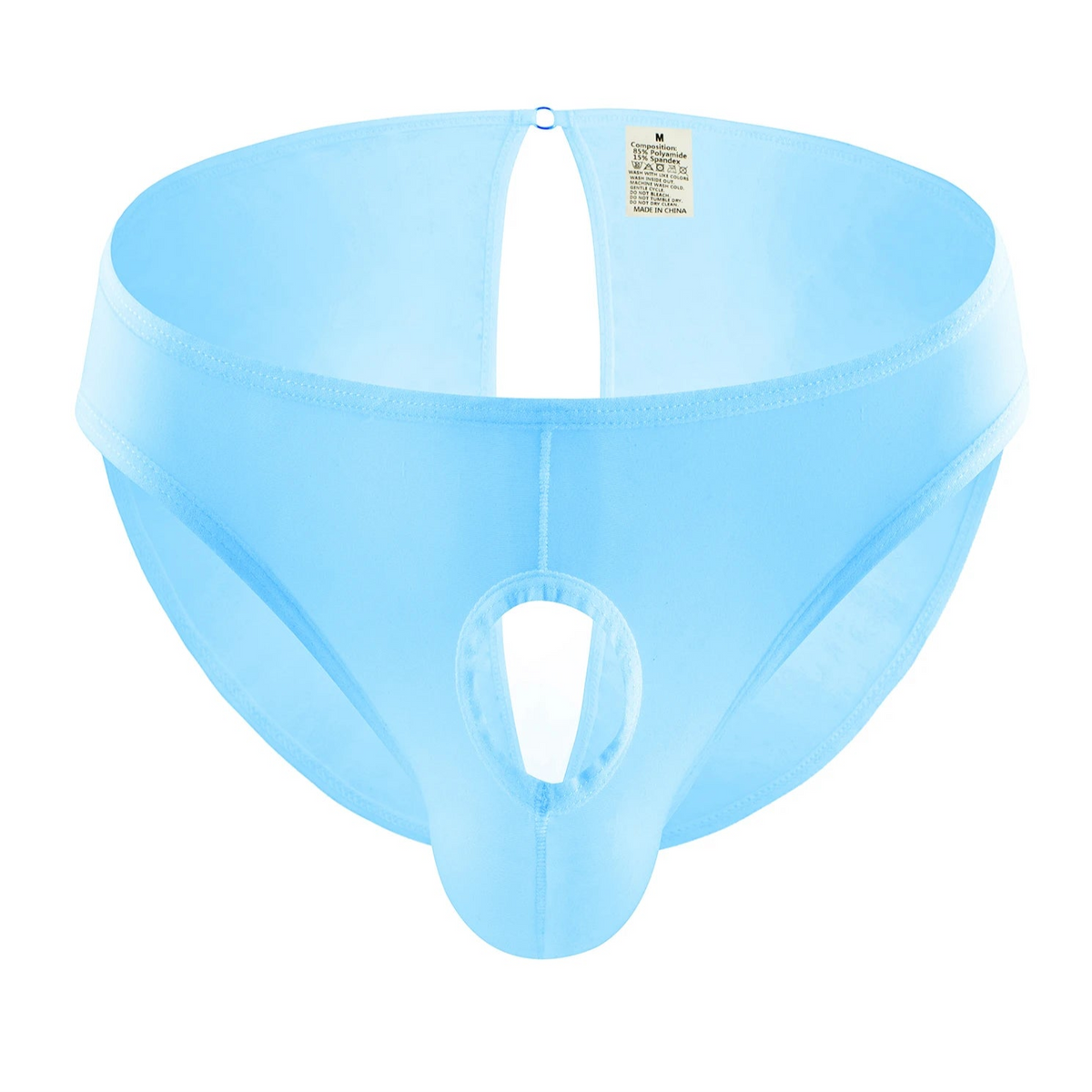 Light blue Men’s Open Invitation Peephole Brief - pridevoyageshop.com - gay men’s thongs, boxers, briefs and jockstraps