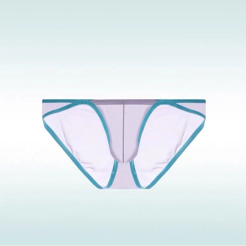 Light purple Men’s Two-Tone Cutout See Through Bikini Briefs - pridevoyageshop.com - gay men’s thongs, boxers, briefs and jockstraps