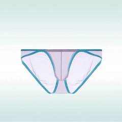 Light purple Men’s Two-Tone Cutout See Through Bikini Briefs - pridevoyageshop.com - gay men’s thongs, boxers, briefs and jockstraps