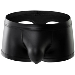 Men’s Bare Cheeks PU Leather Boxer - pridevoyageshop.com - gay men’s thongs, boxers, briefs and jockstraps