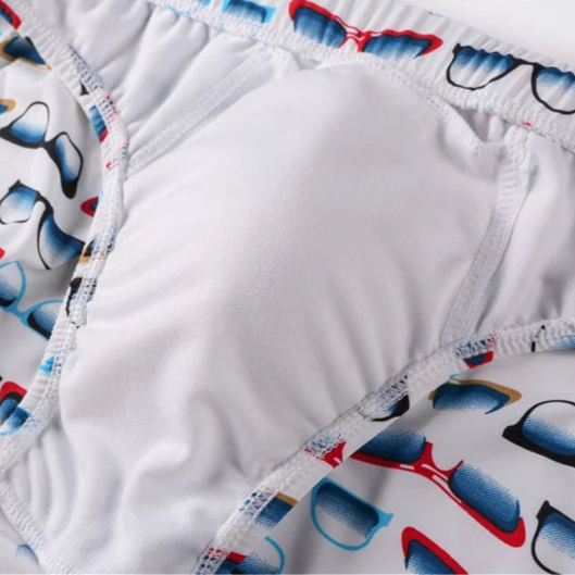 Men’s Cocky Shades Swim Briefs with Pouch Pad - pridevoyageshop.com - gay men’s sexy swim briefs, trunks, board shorts, and bikinis