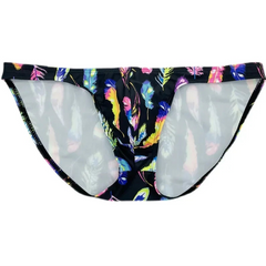 Men’s Colorful Feather Skinny Swim Briefs - pridevoyageshop.com - gay men’s sexy swim briefs, trunks, board shorts, and bikinis