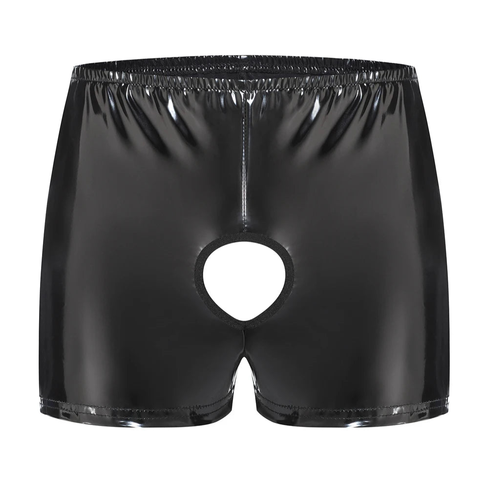 Men’s Double-Hole Glossy Boxer Shorts - pridevoyageshop.com - gay men’s thongs, boxers, briefs and jockstraps